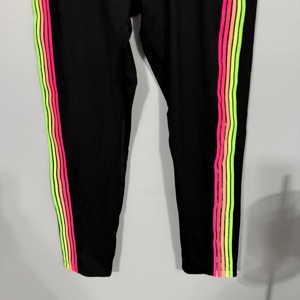 PINK Victoria's Secret Ultimate Yoga Leggings Women’s Size Large Neon Stripes - Picture 3 of 9